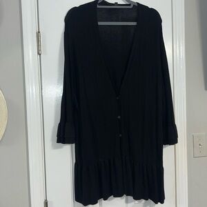 Lane Bryant Ruffle Sleeve/Ruffle Hem cardigan
